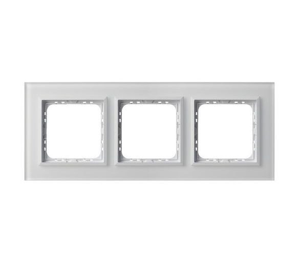 Ramka potrójna Białe szkło szronione Ospel Sonata