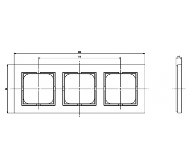 Ramka potrójna Białe szkło szronione Ospel Sonata