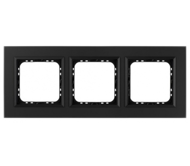 Ramka potrójna Czarne szkło szronione Ospel Sonata