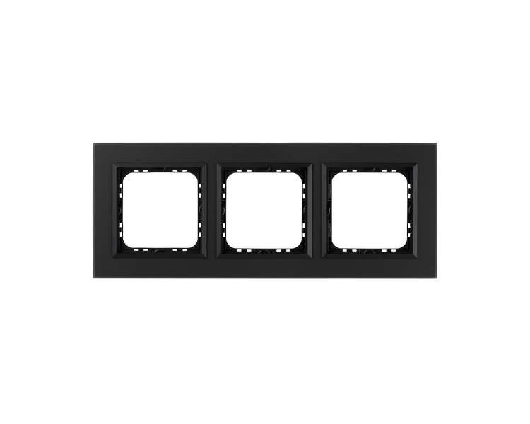 Ramka potrójna Czarne szkło szronione Ospel Sonata