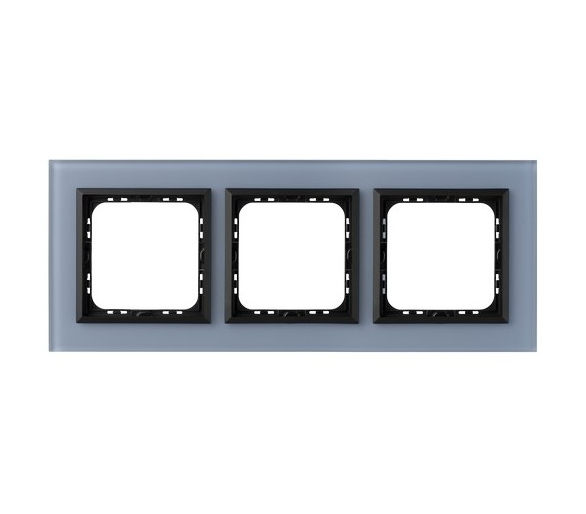 Ramka potrójna Niebieskie szkło szronione Ospel Sonata