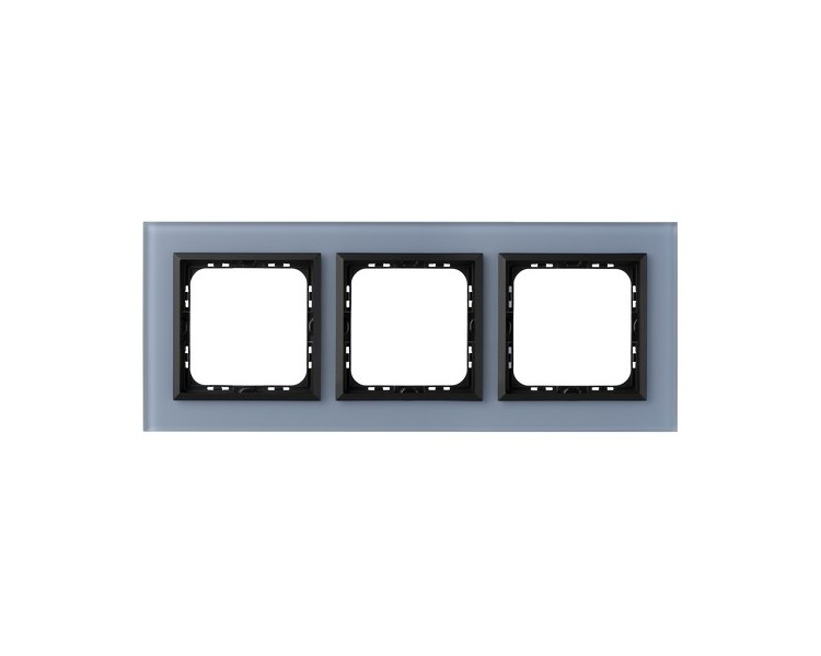 Ramka potrójna Niebieskie szkło szronione Ospel Sonata