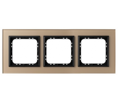 Ramka potrójna Szampańskie szkło szronione Ospel Sonata