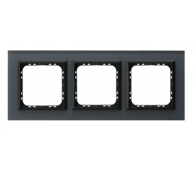 Ramka potrójna Grafitowe szkło szronione Ospel Sonata