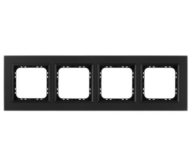 Ramka poczwórna Czarne szkło szronione Ospel Sonata
