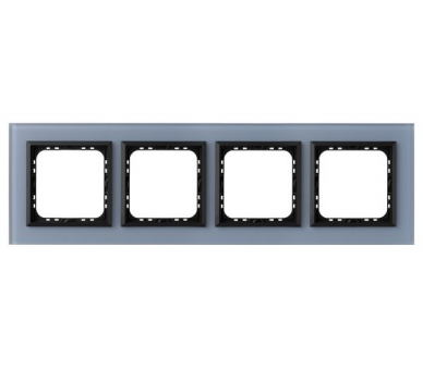 Ramka poczwórna Niebieskie szkło szronione Ospel Sonata