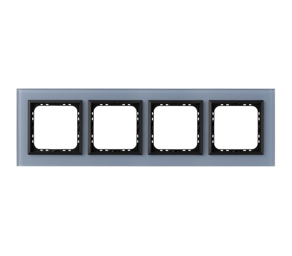 Ramka poczwórna Niebieskie szkło szronione Ospel Sonata