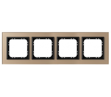 Ramka poczwórna Szampańskie szkło szronione Ospel Sonata