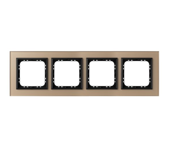 Ramka poczwórna Szampańskie szkło szronione Ospel Sonata