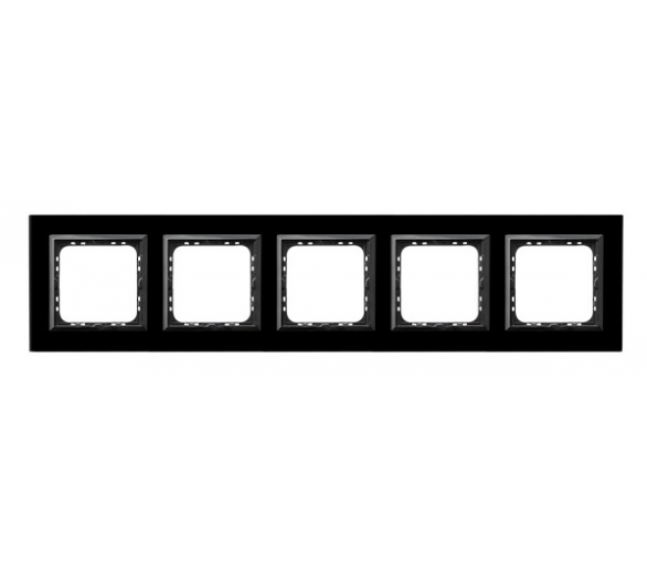 Ramka pięciokrotna Czarne szkło Ospel Sonata