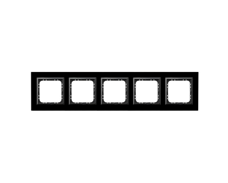 Ramka pięciokrotna Czarne szkło Ospel Sonata