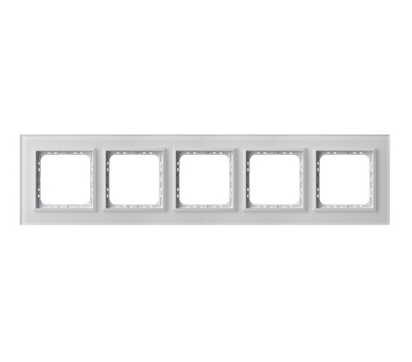 Ramka pięciokrotna Białe szkło szronione Ospel Sonata