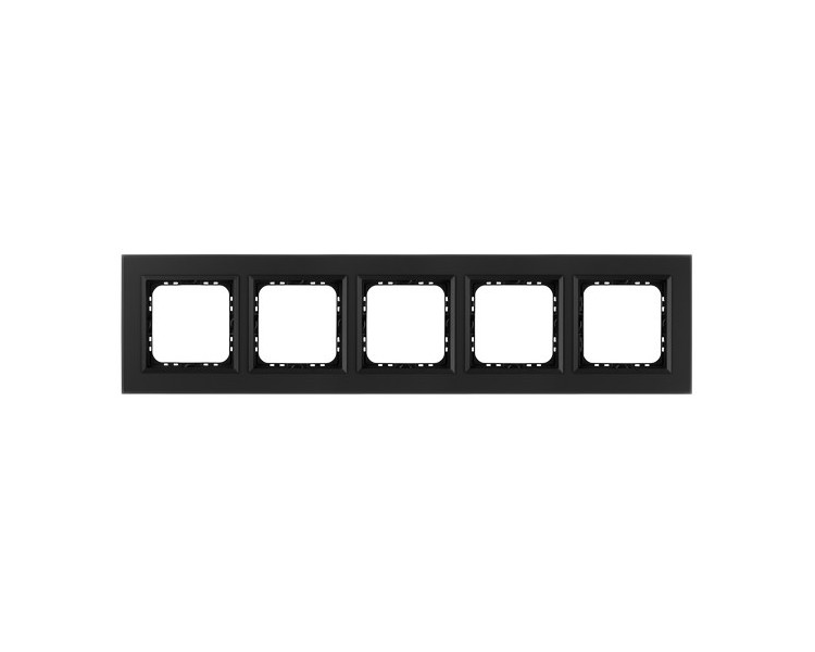 Ramka pięciokrotna Czarne szkło szronione Ospel Sonata