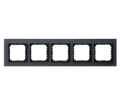 Ramka pięciokrotna Grafitowe szkło szronione Ospel Sonata