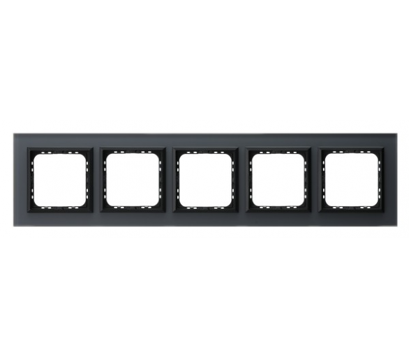 Ramka pięciokrotna Grafitowe szkło szronione Ospel Sonata