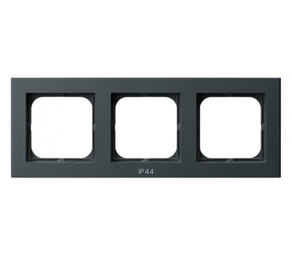 Ramka potrójna do łączników IP-44 Szary grafit Ospel Sonata
