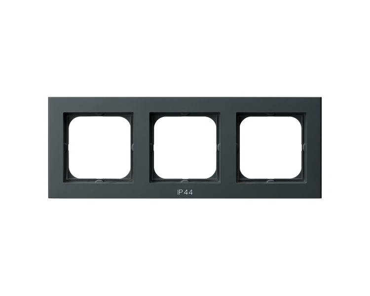 Ramka potrójna do łączników IP-44 Szary grafit Ospel Sonata