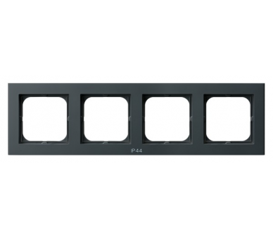 Ramka poczwórna do łączników IP-44 Szary grafit Ospel Sonata