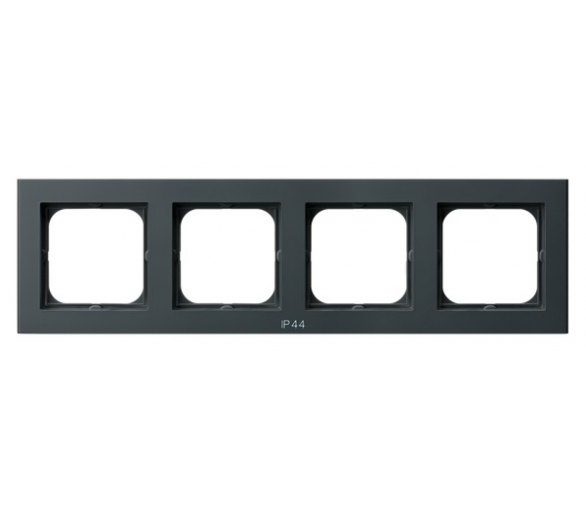 Ramka poczwórna do łączników IP-44 Szary grafit Ospel Sonata
