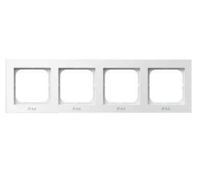 Ramka poczwórna do łączników IP-44 Biały mat Ospel Sonata