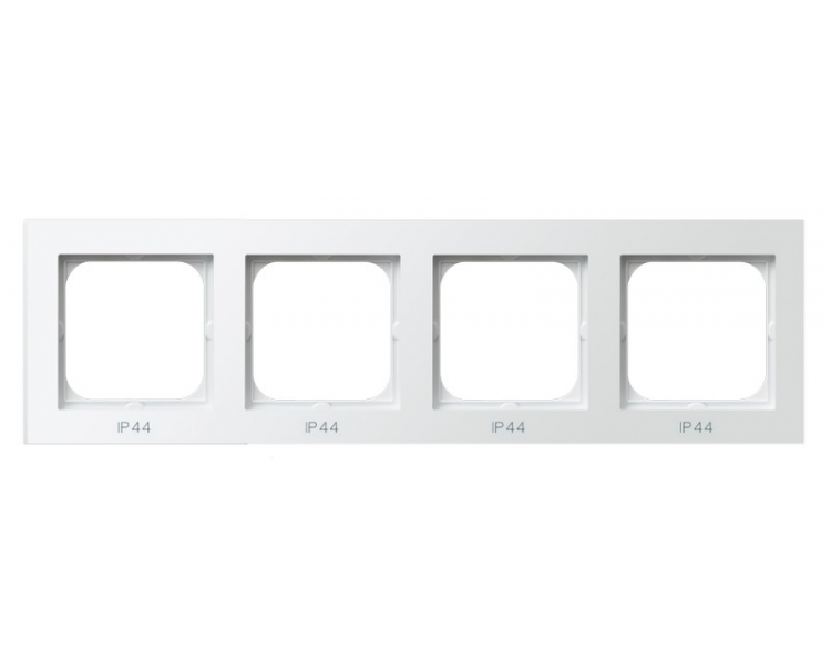 Ramka poczwórna do łączników IP-44 Biały mat Ospel Sonata