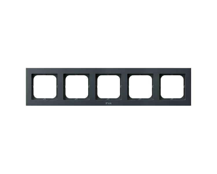 Ramka pięciokrotna do łączników IP-44 Szary grafit Ospel Sonata