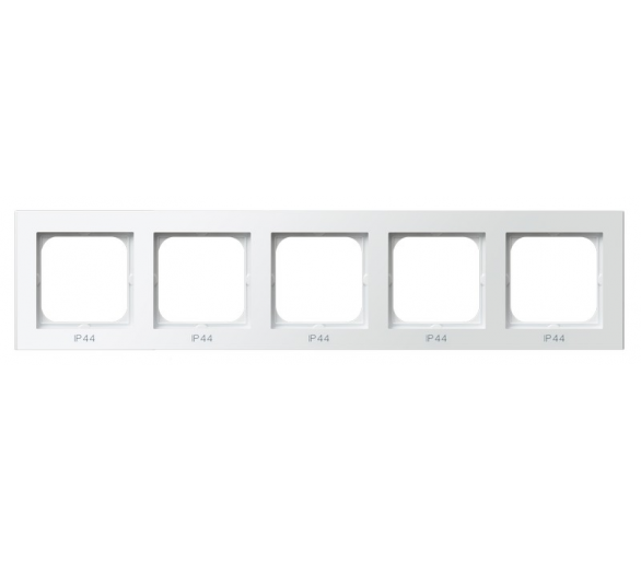 Ramka pięciokrotna do łączników IP-44 Biały mat Ospel Sonata