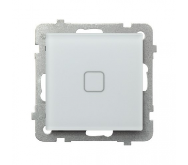 Łącznik dotykowy jednobiegunowy z podświetleniem Białe szkło szronione Ospel Sonata touch