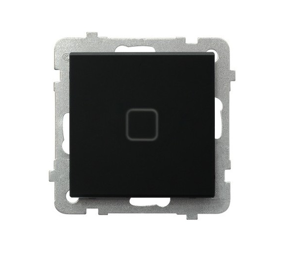 Łącznik dotykowy jednobiegunowy z podświetleniem Czarne szkło szronione Ospel Sonata touch