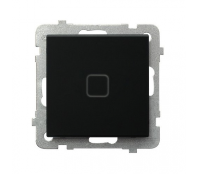 Łącznik dotykowy jednobiegunowy zwierny z podświetleniem Czarne szkło szronione Ospel Sonata touch