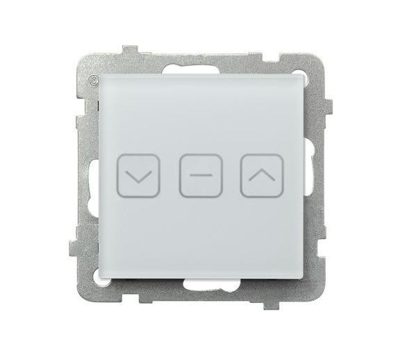 Łącznik dotykowy żaluzjowy z podświetleniem Białe szkło szronione Ospel Sonata