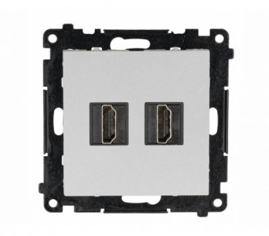 Gniazdo HDMI podwójne, moduł, aluminium mat, HDMI 2.1 Simon 55 TGHDMI221.01/143