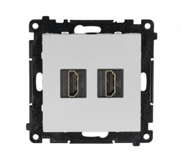 Gniazdo HDMI podwójne, moduł, aluminium mat, HDMI 2.1 Simon 55 TGHDMI221.01/143
