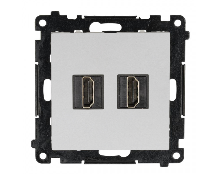 Gniazdo HDMI podwójne, moduł, aluminium mat, HDMI 2.1 Simon 55 TGHDMI221.01/143