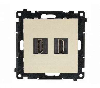 Gniazdo HDMI podwójne, moduł, szampański mat, HDMI 2.1 Simon 55 TGHDMI221.01/144