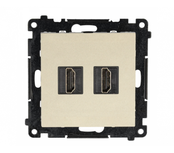 Gniazdo HDMI podwójne, moduł, szampański mat, HDMI 2.1 Simon 55 TGHDMI221.01/144