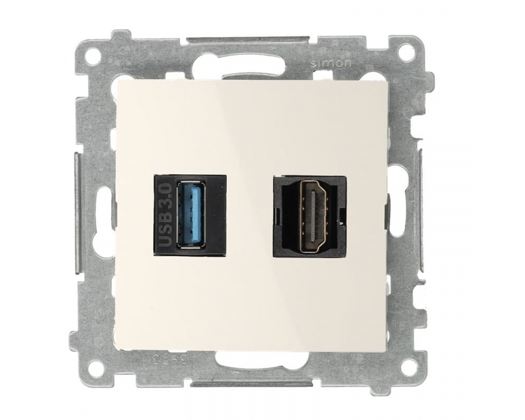 Gniazdo HDMI 1.4 + USB 3.0, kremowy, HDMI 1.4 Simon 54 DGHDUSB3.01/41