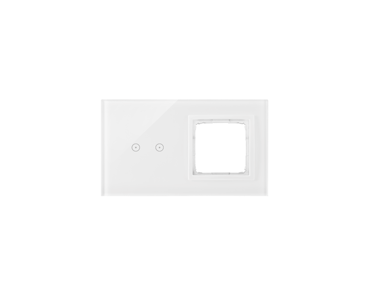 Panel dotykowy 2 moduły 2 pola dotykowe poziome, otwór na osprzęt Simon 54, biała perła DSTR220/70