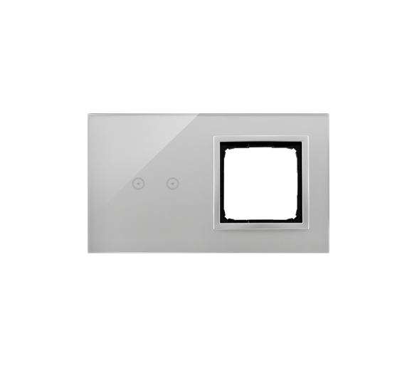 Panel dotykowy 2 moduły 2 pola dotykowe poziome, otwór na osprzęt Simon 54, srebrna mgła DSTR220/71