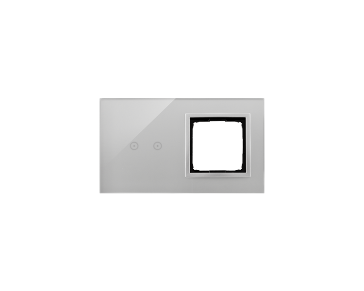 Panel dotykowy 2 moduły 2 pola dotykowe poziome, otwór na osprzęt Simon 54, srebrna mgła DSTR220/71