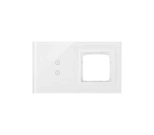Panel dotykowy 2 moduły 2 pola dotykowe pionowe, otwór na osprzęt Simon 54, biała perła DSTR230/70