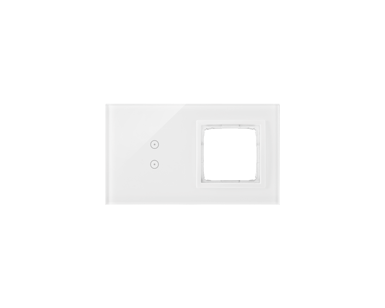 Panel dotykowy 2 moduły 2 pola dotykowe pionowe, otwór na osprzęt Simon 54, biała perła DSTR230/70