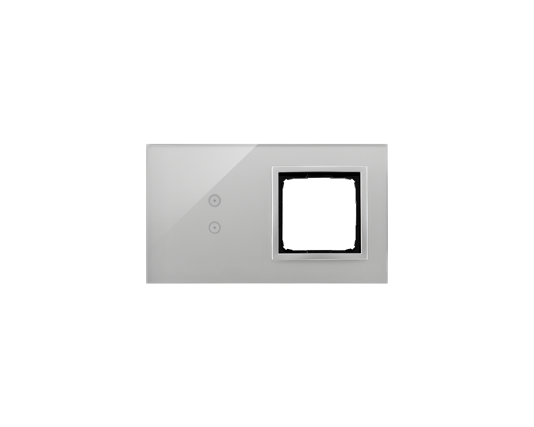 Panel dotykowy 2 moduły 2 pola dotykowe pionowe, otwór na osprzęt Simon 54, srebrna mgła DSTR230/71