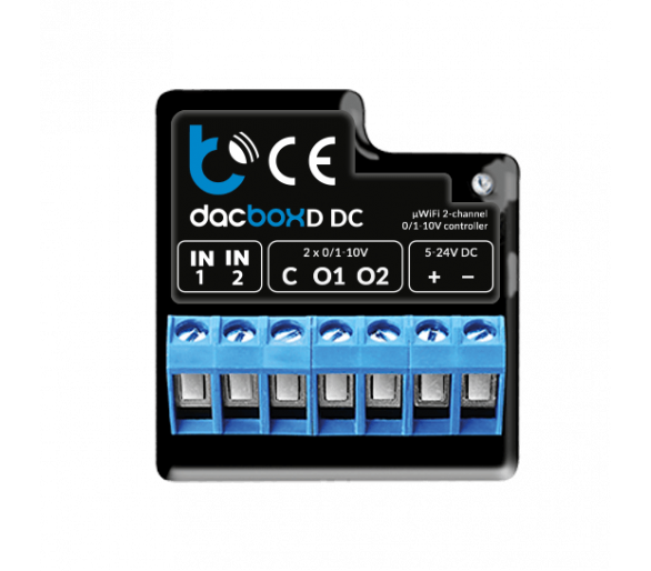 BleBox Regulator obrotów 0/1-10V lub 0-5V, 5-24V DC [Wi-Fi] - dacBox DC, 2x 20mA, (sterownik dopuszkowy) Simon GO ESV1W