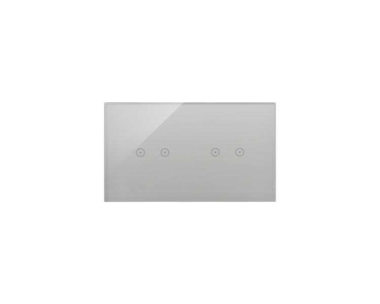 Panel dotykowy 2 moduły 2 pola dotykowe poziome, 2 pola dotykowe poziome, srebrna mgła DSTR222/71
