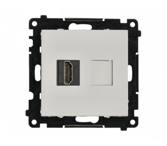 Gniazdo HDMI pojedyncze, moduł, jasnoszary mat, HDMI 2.1 Simon 55 TGHDMI121.01/114