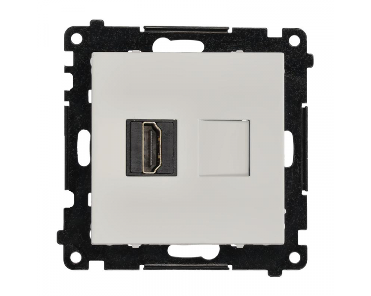 Gniazdo HDMI pojedyncze, moduł, jasnoszary mat, HDMI 2.1 Simon 55 TGHDMI121.01/114