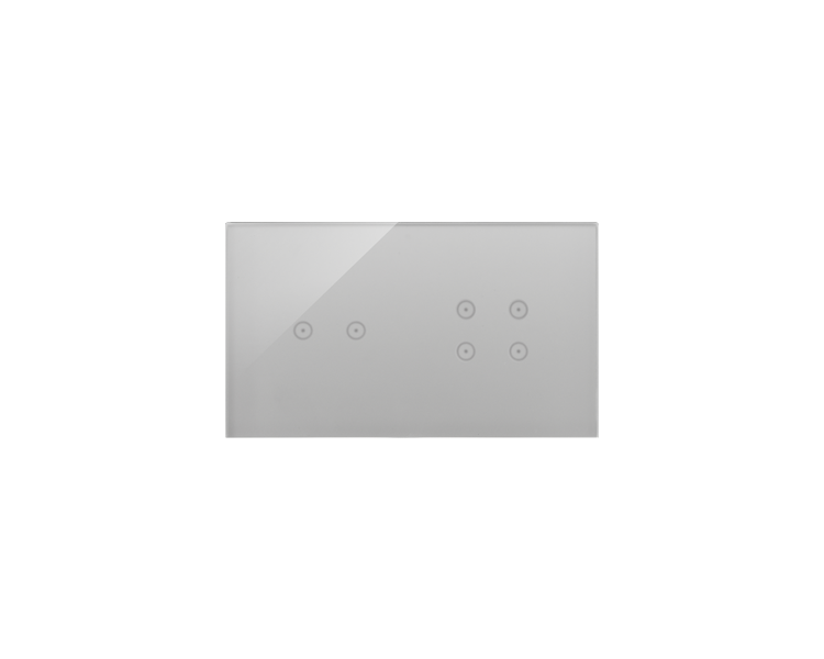 Panel dotykowy 2 moduły 2 pola dotykowe poziome, 4 pola dotykowe, srebrna mgła DSTR224/71