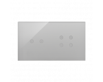 Panel dotykowy 2 moduły 2 pola dotykowe poziome, 4 pola dotykowe, srebrna mgła DSTR224/71
