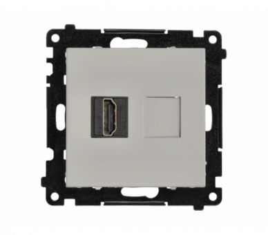 Gniazdo HDMI pojedyncze, moduł, aluminium mat, HDMI 2.1 Simon 55 TGHDMI121.01/143
